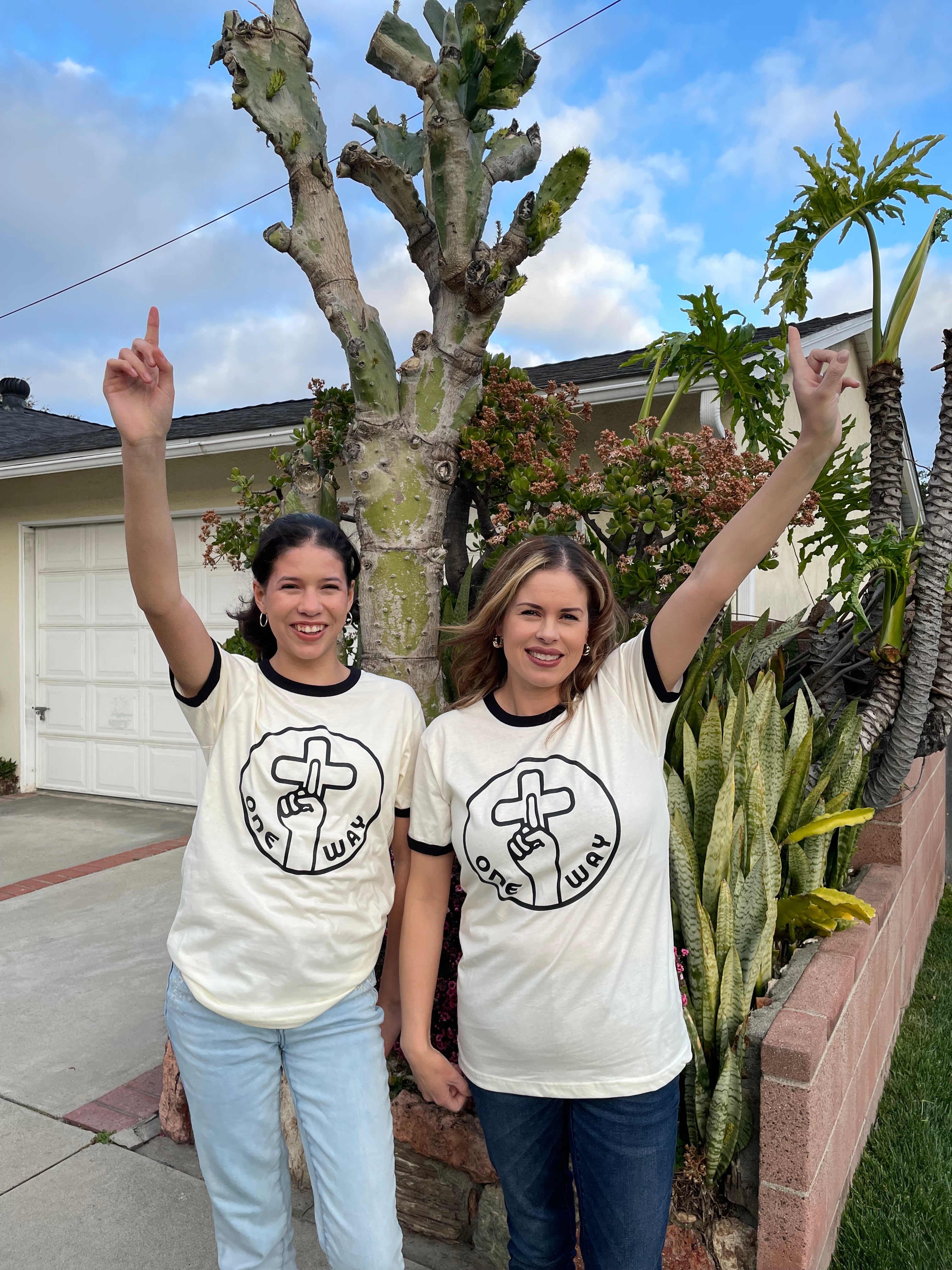 One Way Jesus Ringer Tee | Vintage Christian T-Shirt | 1970s Jesus Movement | Retro Faith Apparel | Christian Gift