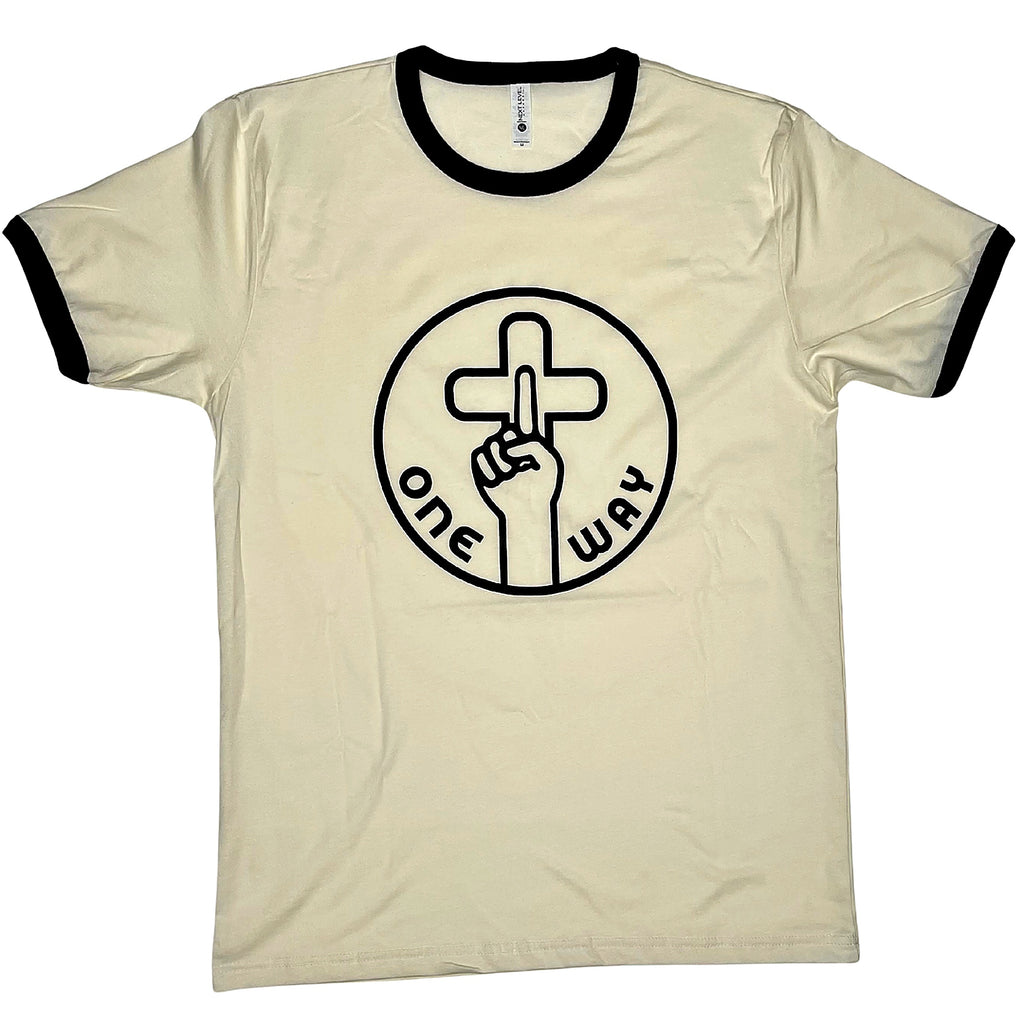 One Way Jesus Ringer Tee | Vintage Christian T-Shirt | 1970s Jesus Movement | Retro Faith Apparel | Christian Gift